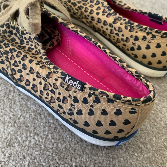 Cheetah Leopard Heart Print Keds Size 6 - Picture 5 of 11